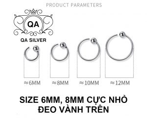 Khuyên tai bạc bi móc chữ C bông tai tròn kẹp vành tối giản S925 C-SHAPED Silver Earrings QA SILVER EA190505