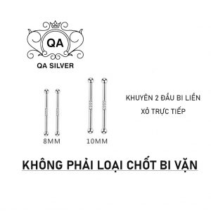 Khuyên tai bạc giữ lỗ hai đầu bi tròn bông tai nam nữ S925 BASIC Silver Earrings QA SILVER EA190702