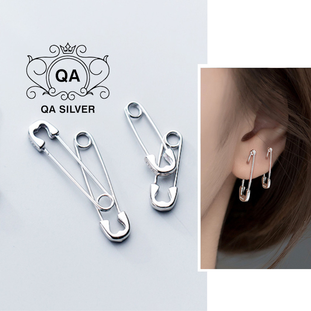 Khuyên tai bạc 925 ghim băng bông kim xỏ nam nữ S925 PIN Silver Earrings QA SILVER EA190701