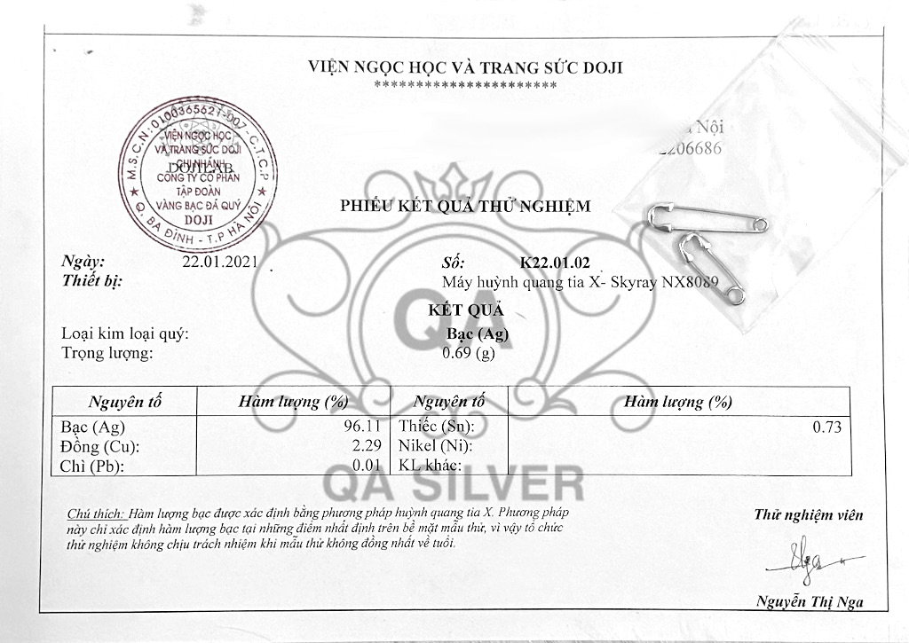 PIN Khuyên tai bạc ghim băng bông tai kim băng nam nữ S925 QA SILVER EA190701 - Ảnh 7