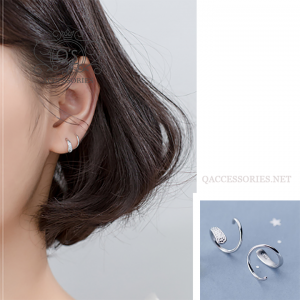 HELIX Khuyên tai bạc khuyên vành xoắn S925