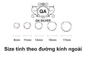 Khuyên tai bạc tròn dày khớp mở nam nữ bông tai tròn chốt lẫy S925 HOOP Silver Earrings QA SILVER EA190703