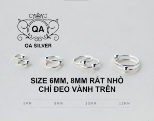 Khuyên tai bạc bi tròn vòng khoen vành đeo mũi môi bông tai nam kẹp vành S925 MINIMAL Silver Earrings QA SILVER EA190910