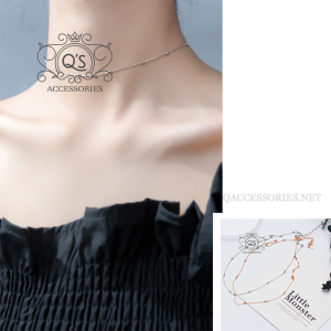 MINIMAL Dây chuyền bạc choker bi bạc tối giản S925