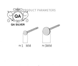 Bông tai bạc đinh tán tròn dẹt nam nữ khuyên tai nụ S925 MINIMAL Silver Earrings QA Silver EA200407