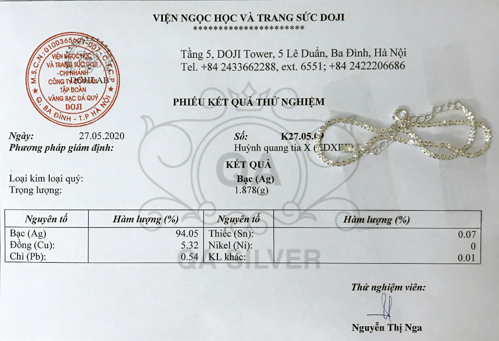 Vòng tay bạc 925 xù lắc nữ sequin kim tuyến S925 TWIST Silver Bracelet QA SILVER BR190702