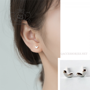 TINY HEART Khuyên tai bạc tim nhỏ S925