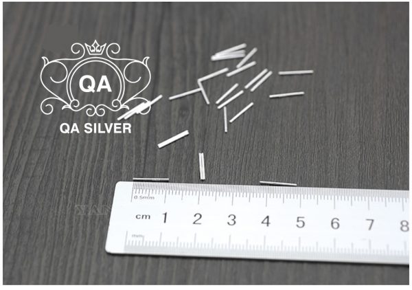 Bông tai bạc thanh giữ lỗ khuyên tai thẳng trơn phủ Platinum S925 BASIC Silver Earrings QA Silver EA200702