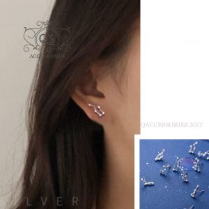 HOROSCOPE Khuyên tai bạc 12 cung hoàng đạo đính đá S925