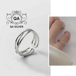 Nhẫn bạc 925 tầng đan chéo nữ form nhỏ ngón út S925 LAYER Silver Ring QA SILVER RI210202