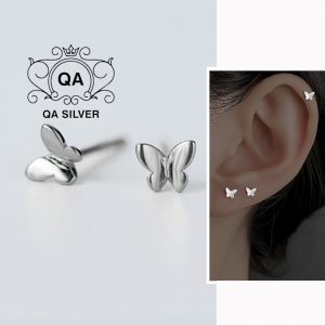 Bông tai bạc 925 bướm khuyên tai bạc hồ điệp nhỏ S925 BUTTERFLY QA SILVER Earrings EA210802
